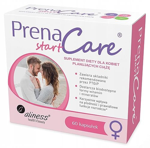 Aliness - PrenaCare® START für Frauen - Nahrungsergänzungsmittel für Frauen, die eine Schwangerschaft planen - Laktosefrei - Glutenfrei - Vegetarier - 60 Kapseln