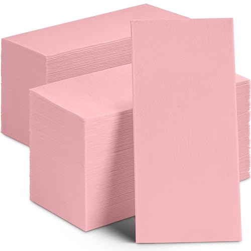 Einweg-Servietten, rosafarbenes Papier, 300 Stück, 30,5 x 43,2 cm, gesteppt, bunt, rosa, Papierservietten für Hochzeit, Empfang, Badezimmer, Party oder Veranstaltung