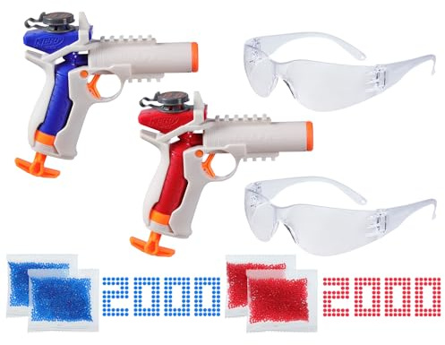 Nerf Pro Gelfire Versus Pack enthält 2 Blaster, 4.000 Gelfire Runden, 60 runde Kapazität, T-Pull Priming, 2 Brillen, Geschenke für Jugendliche ab 14 Jahren (Amazon Exclusive)