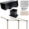 ITeVe.GD Lot de 2 supports de pergola inclinés à 15°, équerre d'angle droit à 4 directions avec base de poteau de fixation murale pour pergolas, tonnelles, porches 4 x 4 (réel : 8,9 x 8,9 cm)