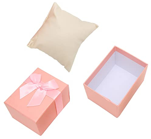 Uhren-Geschenkbox, Armband Armreif Schmuck Armbanduhr Vitrine Organizer, Aufbewahrung Halter für Damen und Herren, Pink