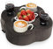 HealsTok Couch Cup Holder Pillow - Sofa Drink Holder Buddy | Couch Caddy with Cup Holder for Bed, Car, RV, Boat Organized for Remote, Drinks, Snacks (Soot)