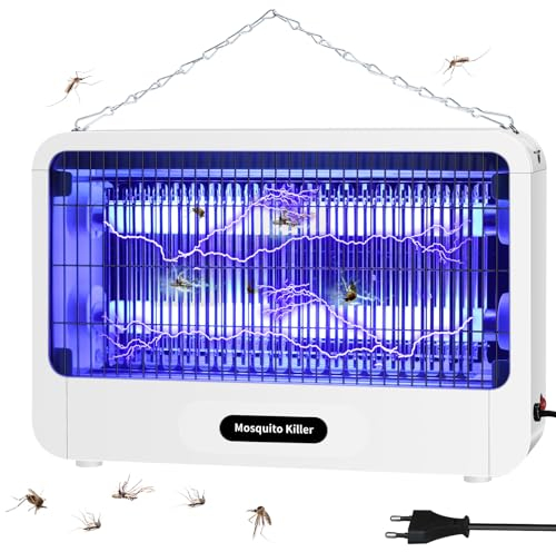 RJEDL Elektrischer Insektenvernichter, 20W UV Elektrisch Mückenlampe, 4200V Elektrische Fliegenfalle Doppelseitiges Gitter Hochwirksam gegen Mücken