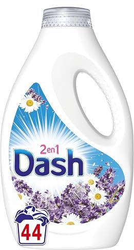 Dash 2en1 Lessive Liquide, 44 Lavages, Lavande Et Camomille, Technologie Ultra Nettoyante Et Fraîcheur Longue Durée, Élimine Les Saletés et Taches Incrustées, Fabriqué en France