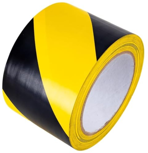 GTSE Markierungsklebeband 100 mm x 33 m Gelb/Schwarz 1 Rolle | Nicht klebend, Warnband, Vorsichtsband aus Kunststoff