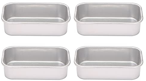 Giyofom 4 Piezas Molde de Pan Antiadherente Rectangular de Lata de Pan de AleacióN de Aluminio Moldes para Pan Pan Herramientas para Hornear Suministros de Barra de Comedor de Cocina