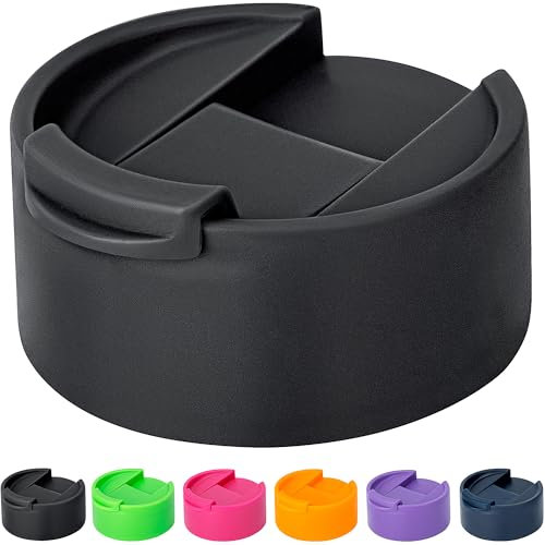 Bluwing Flip Lid for Hydro Flask Wide Mouth, Replacement Lid for Hydroflask 12-64 oz,Simple Modern, Takeya, Iron Flask and Other Wide Mouth Bottle (Black)