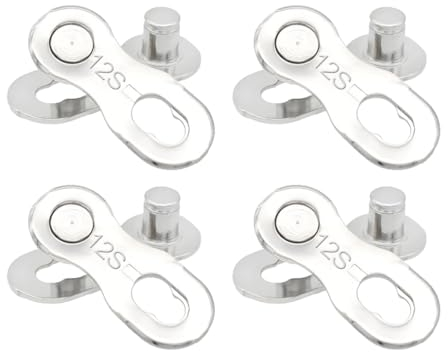 Kettenschloss 12 Fach,kette 12fach,Fahrradkettenglied,4-Paar Stahl Fahrrad Kettenverschluss 12-Gang-Kette Fehlende Verbindungsglieder Teile Kettenschloss Fahrradzubehör kettenschloss(Silber)