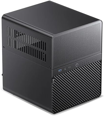 JONSBO N3 Mini-ITX NAS PC Chassis, ITX Computer Case, 8+1 Disk Bays NAS Mini Aluminum with Steel Plate Case, Built-in 2x10cm Fan