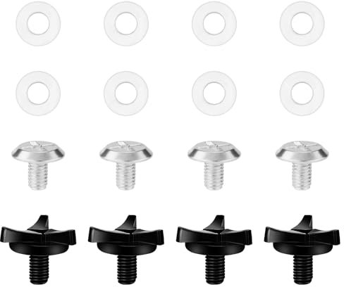 XIHIRCD 8stk Motorradhelmschrauben mit 8stk Silikonscheiben, Helmvisierschrauben Visierclips Motorradhelmzubehör für Motorradhelme (Schwarz, Silber)