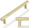 POVEFONK 10 Pack 7 Inch Brushed Brass Kitchen Cabinet Handles Knurled Cabinet Pulls Gold Drawer Pulls Kitchen Hardware Dresser Handles