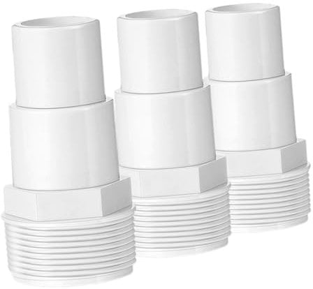 Poolpumpenadapter 1, 5 Zoll PP 3 Stück für Schlauchgewinde Robust