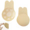 ZPW Klebe BH Push Up, Unsichtbarer Trägerloser-BH, Strapless Bra, Wiederverwendbare Klebe-BHS mit Trägerlos Pads, Silikonfreundlich Selbstklebender BHS für Rückenfreie Kleidung - C/L, Beige