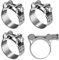 EFUTURETIME 4pcs Abrazaderas de Manguera de Acero Inoxidable 32-35 mm, 20 mm de Ancho, Abrazaderas de Perno, Clips de Ductos para Tubo de Escape de Motocicleta, Tubos