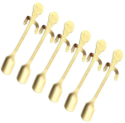 LALADEFIEE 6piezas Cucharas De Café Inoxidable Cucharas De Para Postres Casa y Cafeterías Diseño Ergonómico y Práctico Para Especiales