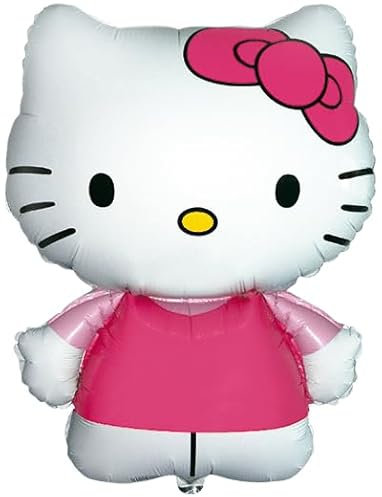Palloncino Hello Kitty, Personaggio Bianco con Fiocco Rosa, Decorazione per Feste, 76 cm