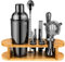 Cocktail Shaker Set Barkeeper Set mit Ständer, Edelstahl Drink Mixer Set mit allem wichtigen Zubehör, Professionelles Bar Tool Set Bartending Kit, Geschenke für Home Bar und Männer Papa Frauen