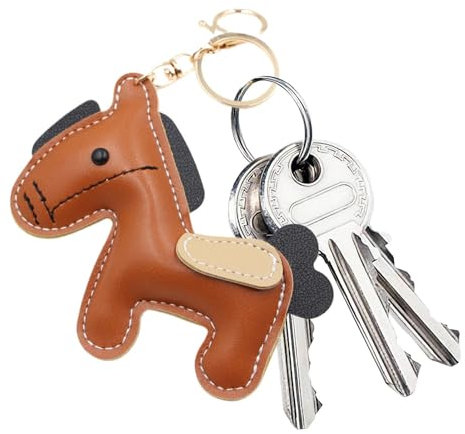 Schlüsselanhänger aus Leder, Pferdeform, Taschenanhänger, PU-Leder-Schlüsselanhänger, Rucksack-Anhänger, niedlicher Tier-Schlüsselanhänger für Frauen, Refer to description