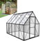 LZQ Serra da giardino in alluminio con fondazione, 280 x 180 x 195 cm, con porta scorrevole e lucernario, serra da giardino, resistente all'inverno, per l'allevamento di pomodori (6 x 10 ft)