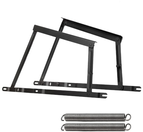 Springaufbeschlag 550N – Klappmechanismus für Bettkasten, Sofa & Truhen – Möbelscharnier mit Feder für einfache Öffnung (Typ B 1 Paar 45°)
