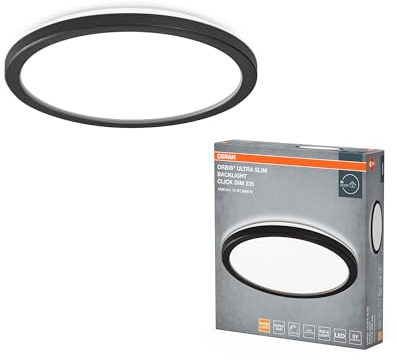 Osram ORBIS ClickDim Deckenleuchte 235mm, dimmbar,schwarz | Orbis Ultra Slim Backlight, Indoor Wall Lighting, Schwarz, 235 mm dia, 50000 h, 1-Pack