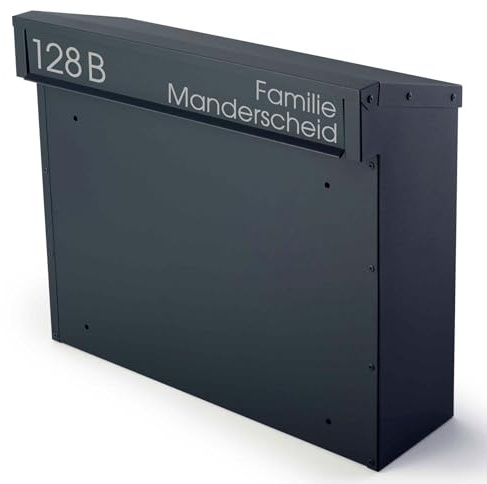 SafePost 925 Zaunbriefkasten anthrazit - personalisierbar, wetterfest, Entnahme hinten - Durchwurf, RAL 7016, für Zaun & Gartentor