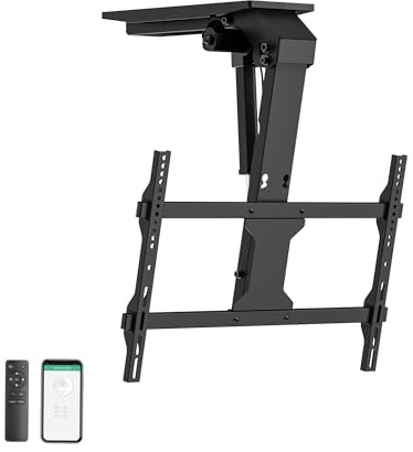 EasyLife - Supporto da soffitto per TV V2 Smart Home elettrico orientabile, Smart Home Integration, 37-75 pollici, supporto VESA fino a 600 x 400 per TV LCD/OLED, monitor, display, smart board, nero