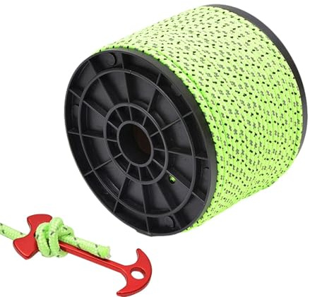 Cord Parachute – 50 m reflektierendes Guy Lines Tarp Rope, 4 mm Solid Utility Camping Cord | Outdoor-Zubehör stark langlebig für Ausflüge und Reisen mit Rucksack-