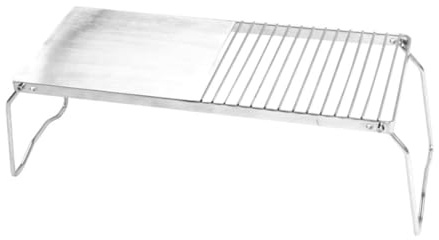 iplusmile Barbecue in Acciaio Inossidabile Portatile Rete per Bbq Esterno Camping Resistente e Compatta per Carbonella e Pesce Supporto Stabile e Facile da Trasportare