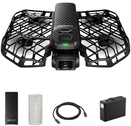 HOVERAir X1 PRO 4K Action Flying Camera, Foldable Drone with Camera with 26Mph Follow Speed, 10+ Fully Automatic Flight Modes, Fly Anywhere with OmniTerrain, SmoothCapture 2.0(Device Only&PowerCase)
