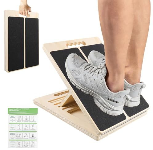 Schrägbrett, Sports Balance Board, Balancebrett, Verstellbares Kippbrett und Wadenstrecker, Wadendehner für Kniebeugen Muskeldehnung Gleichgewicht, Fitnessstudio und Outdoor-Gebrauch