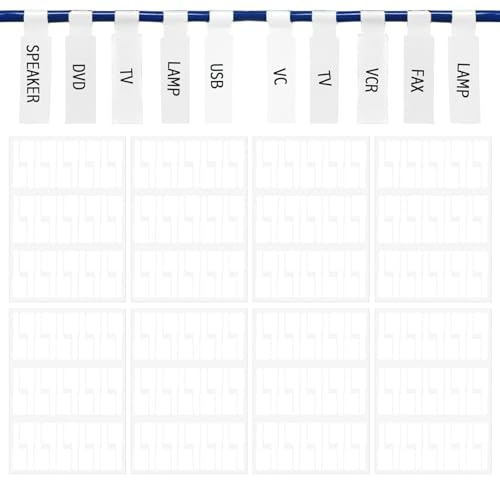 240Pcs Cable Labels White, Waterproof & Tear Resistant Cable Tags, All-Purpose Label Stickers for Wire Identification