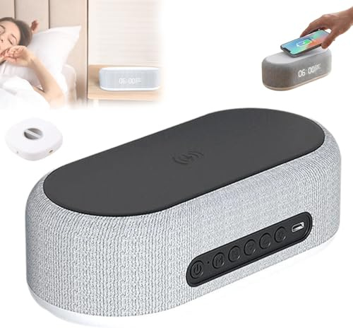 6-In-1 Kabellose Ladestation 25w – Uhr, Wecker, Bluetooth-Lautsprecher & Nachtlicht, Wecker Mit Ladestation, Intelligenter Schutz, Einstellbares Nachtlicht, All-In-One Für Den Nachttisch! (Schwarz)