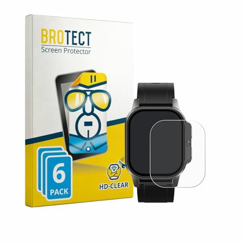 BROTECT 6 Stück Schutzfolie für Domino Watch DM62 Displayschutz Folie Made in Germany, Ultra-Klar