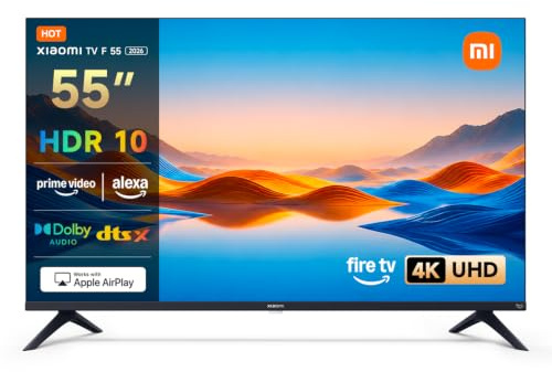 XIAOMI TV 55 inch (109 cm), HD Smart TV Fire TV Dolby Audio L55MB-FAVEU | MEMC, 60Hz with 120Hz Game Boost Mode, Alexa Voice Control, 2GB+32GB, Works with Apple AirPlay