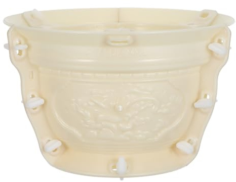 Tofficu Reusable Decorative Concrete Planter Molds for Cement Flower Pots and Bonsai Pots, Large Round Plastic Mold with Durability and Stability, for Indoor Gardening and European Style