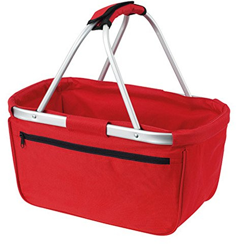 HALFAR EINKAUFSKORB KORB TASCHE SHOPPER BASKET 6 FARBEN, rot, 45 x 25 x 25 cm
