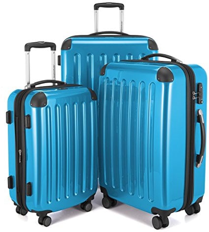 HAUPTSTADTKOFFER Alex - 3er Kofferset, TSA, Trolley-Set, Rollkoffer, Reisekoffer, (S, M & L), Cyanblau