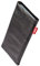 fitBAG Techno Schwarz Handytasche für Apple iPhone 5 / 5s / SE 16GB 32GB 64GB Tasche aus Textil-Stoff mit Microfaserinnenfutter | Hülle mit Reinigungsfunktion | Made in Germany