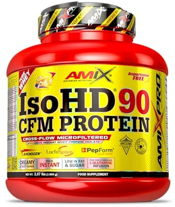 AMIX - Proteína Aislada de Suero en Polvo - Iso HD 90 en Formato de 1,8 kg - Ayuda a Aumentar la Masa Muscular - Mejora el Rendimiento Muscular - Sabor a Milk Vainilla