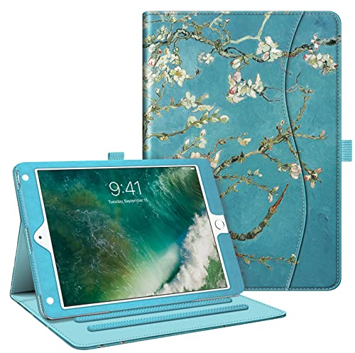 FINTIE Case Compatible with iPad 6th/5th Generation, iPad Air 2/Air 1, 9.7-inch Corner Protection Folio Cover with Pocket, Auto Wake/Sleep, Blossom