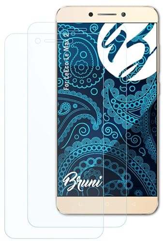 Bruni Schutzfolie kompatibel mit LeEco Le Max 2 Folie, glasklare Displayschutzfolie (2X)