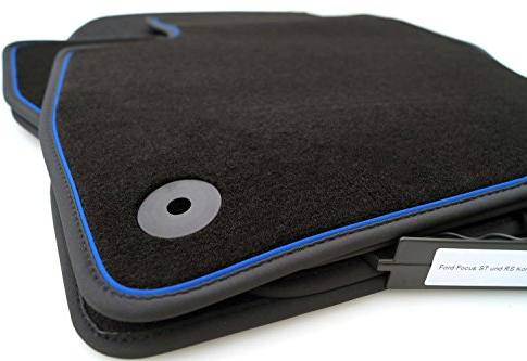 kh Teile Fußmatten Focus RS ST (Zierband Blau) Velours Automatten Original Qualität Premium Set 4-teilig