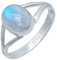mantraroma Damen Ring 925 Silber Regenbogen Mondstein Edelstein weiß schlicht modern