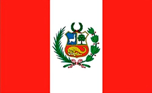 Frip - Bandera gigante de Perú con escudo, tamaño XXL, 2,50 x 1,50 m, con ojales