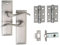 Designer Levers - Berkeley Modern Design Lever Door Handle - 64mm Tubular Latch and 76mm Ball Bearing Hinges Included - Satin Nickel - Interior Use