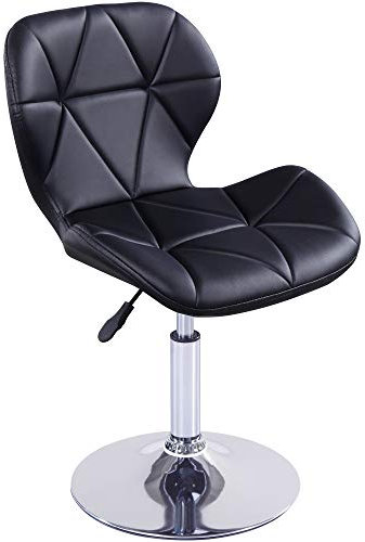 Charles Jacobs Static Swivel Geometric Design Chair with Adjustable Height - Black PU