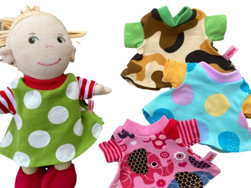 Puppenkleidung handmade für kleine Stoff-Puppen Gr. 20 cm Bekleidung Kleid Kleidchen Kleidung