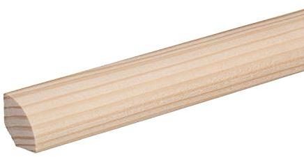 Viertelstab Abdeck- Abschluss- Sockelleiste Fichte ROH 14x14mm [SPARPAKET] (5 Stück (11,5lfm))