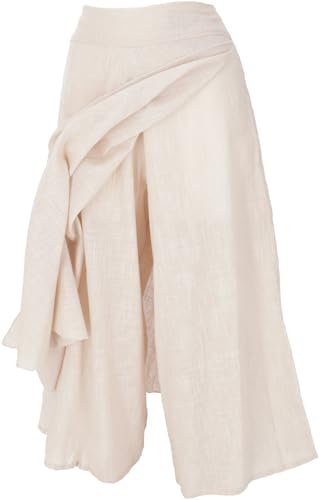 GURU SHOP Ethno - Falda maxi de verano para mujer, algodón, pantalones largos Color lino. M-L